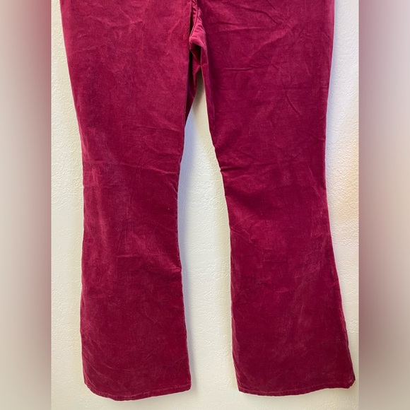 Forever 21 Velvet Flared Bell Bottom Pant XL 31x31 Dark Pink Y2K Hippie Festival - Picture 7 of 16